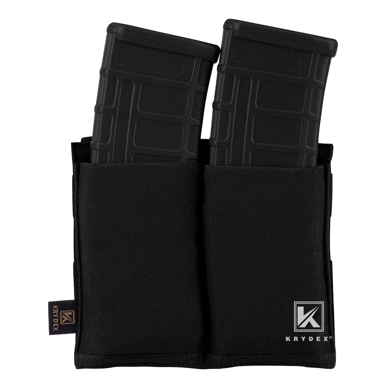 KRYDEX Elastic Double Open Top Magazine Pouch Fast Draw MOLLE/PALS Tactical High Speed 5.56 Rifle Magazine Pouch Carrier
